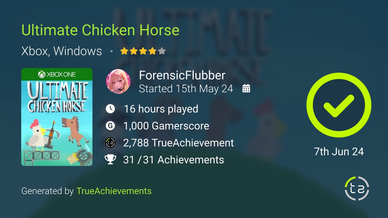 Ultimate Chicken Horse achievement summary